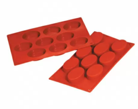 Форма силиконовая P.L. Proff Cuisine "Овал" 8 ячеек 75*55 мм, h 35 мм (30*17,5 см)