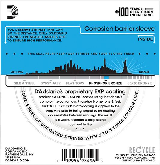 Струны для акустической гитары 12-53 D'ADDARIO EXP16