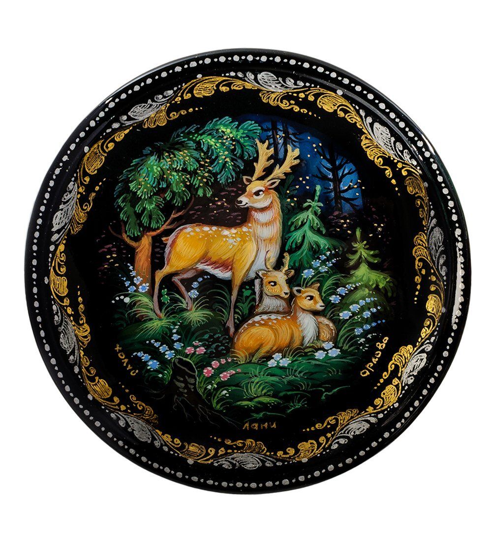 Народные промыслы ШК-45/34 Шкатулка «Лани» исп. Орлова