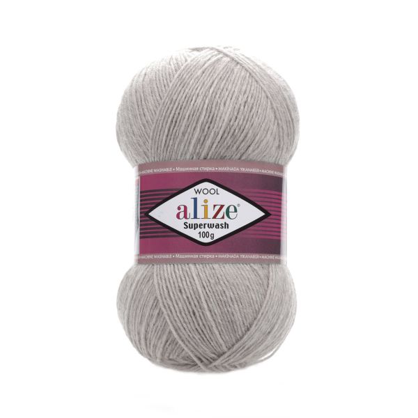 Пряжа Alize (Ализе) Superwash Comfort Socks / уп.5 мот. по 100 г, 420м, 021 серый меланж A