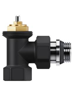 Набор термостатический угловой Royal Thermo Design 1/2"М30х1,5 (Черный)