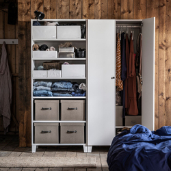 IKEA STUK  (ИКЕА СТУК)  -  Коробка с отделениями, белая, 20x34x10 см