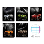 Тетрадь А5 48л. клетка "Машины. Жажда скорости", 5 видов (Альт)