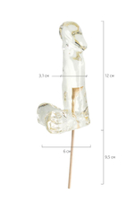 Прозрачный леденец в форме пениса со вкусом пина колада (Цвет: прозрачный)