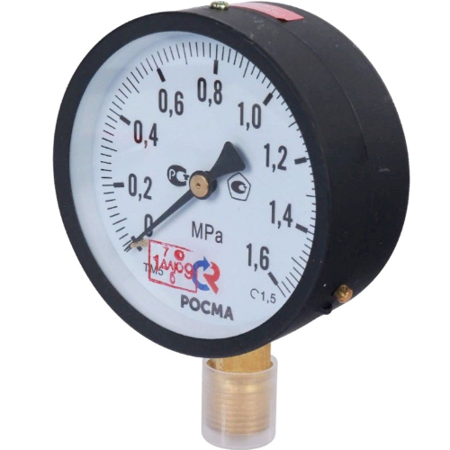 Манометр Росма ТМ-510Р.00 радиальный Дк100мм 0-1,0 МПа кл.1,5 G1/2 00000006836