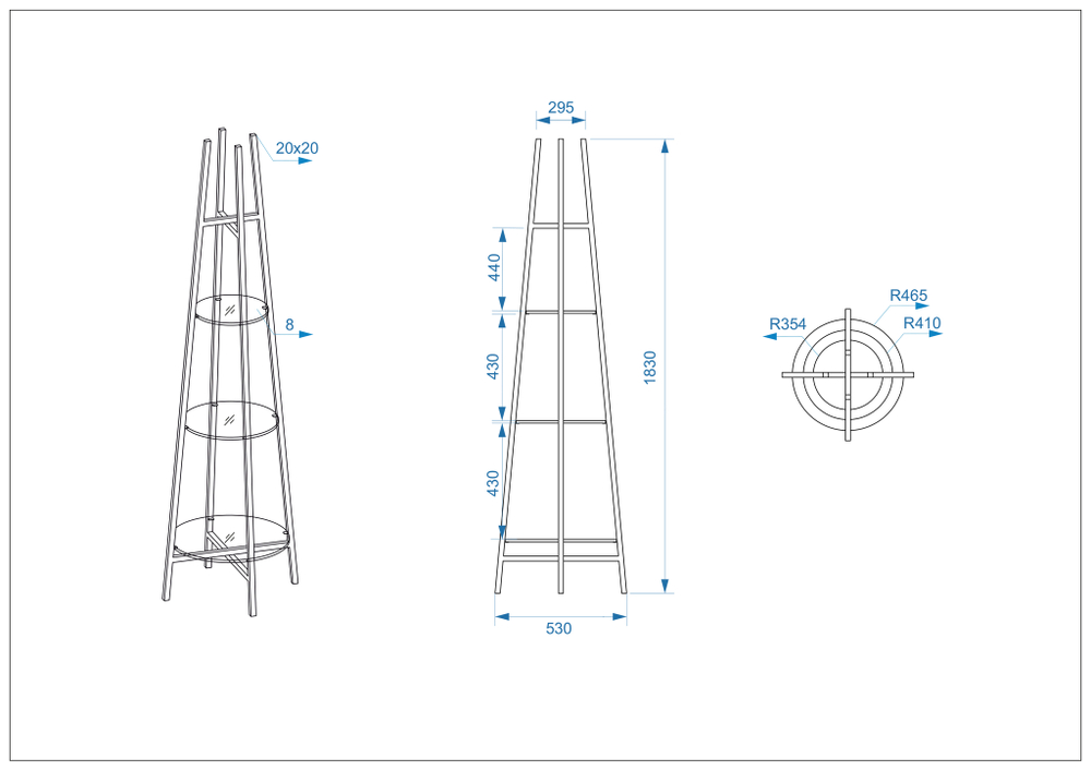 Стеллаж Garda Decor 47ED-00500