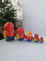 Матрёшка "с гусем" пузатая 5мест