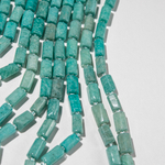 Амазонит натуральный, бочонок с гранями, 11-13*6-8мм