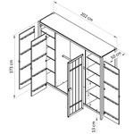 Шкаф для одежды, 202х50х173, Карлос, распашной, в прихожую, 4 двери, со штангами и полками, эвкалипт, Dipriz