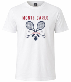 Футболка теннисная Monte-Carlo Country Club MCCC Raquette Print - white