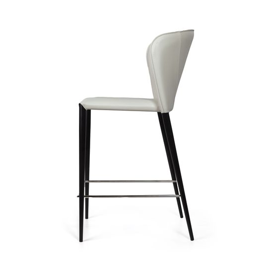 Стул полубарный Albert, кожа белый