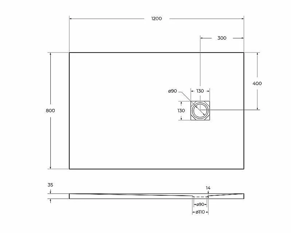 Душевой поддон BelBagno UNO TRAY-MR-UNO-AH-120/80-35-NERO-CR 120х80 черный матовый