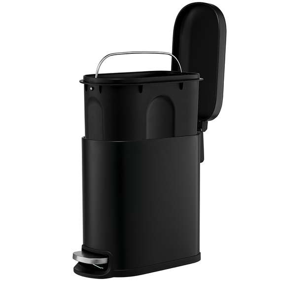Ведро мусорное с педалью, графит, 5 л