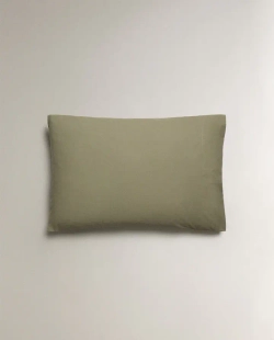 ZARA HOME (200 НИТЕЙ) НАВОЛОЧКА ИЗ ПЕРКАЛЯ, ЗЕЛЕНЫЙ