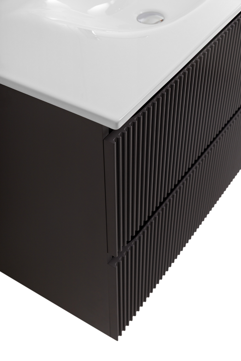 Тумба с раковиной подвесная BelBagno UNO-1000-2C-SO-GSO Темно-Серый матовый, раковина белая BB-8099-100