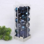 Набор шаров «Winter shine» 6 см + 4 см (24 предмета), Сапфир