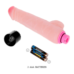 Телесный вибратор 24см с мошонкой и розовой головкой Baile The Realistic Cock BW-027005