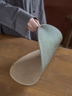 Набор из 2-х двухсторонних сервировочных салфеток Drop, 33х41 см, зеленый/бежевый