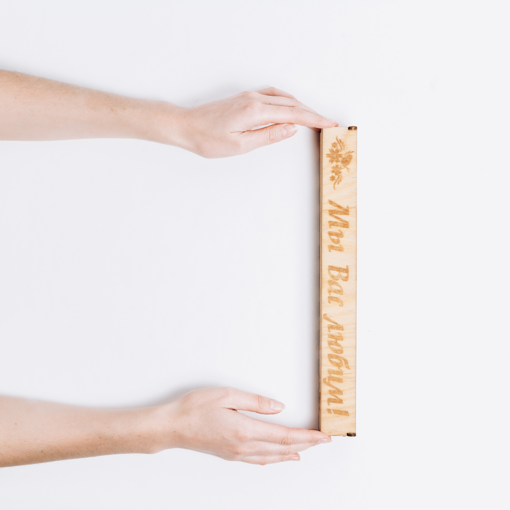 Деревянный  подарочный короб для указки 300 мм. PK23