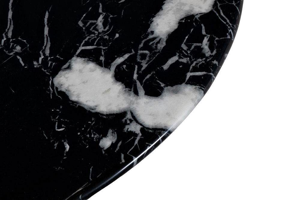 Стол журнальный d70x40см Garda Decor искусственный мрамор черный