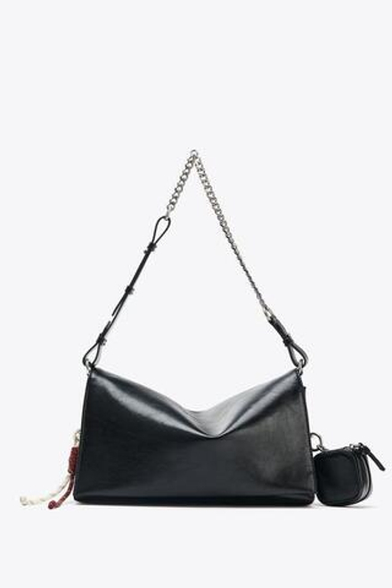 ZARA СУМКА С ПОДВЕСКАМИ, ЧЕРНЫЙ