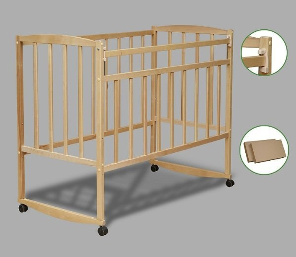 Кровать детская Magico mini колесо-качалка Кр1-02м (береза)