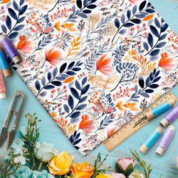 Ткань премиум габардин красочный полевой букет