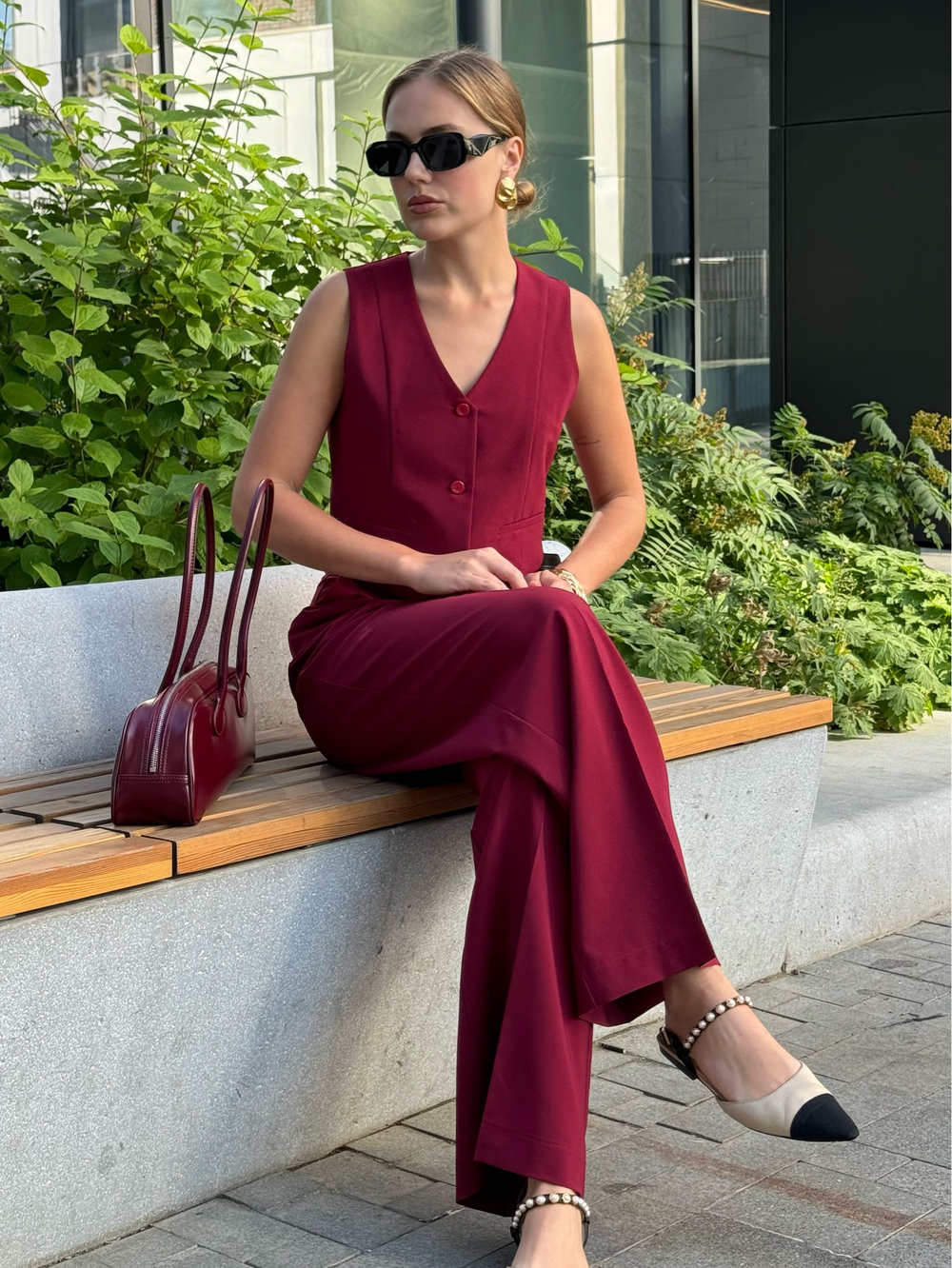 Брюки Office винный