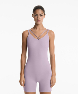 Oysho Короткий комбинезон Comfortlux с двойными бретелями, светло-фиолетовый