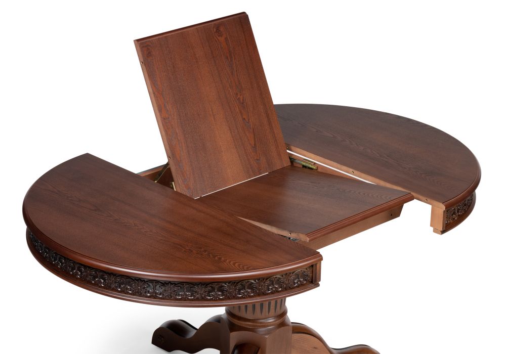 Деревянный стол Коул 110(160)х110х78 орех / коричневая патина