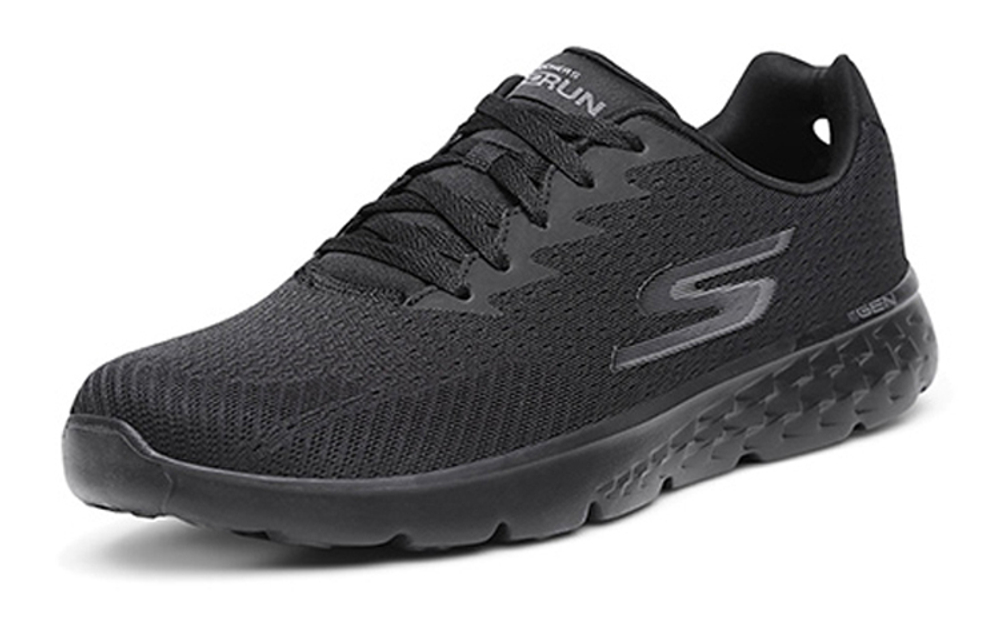 Skechers Skechers Go Run 400 Generate mesh breathable impact-resistant mesh fabric synthetic leather shock absorption non-slip wear-resistant low-cut casual running shoes men's pure black