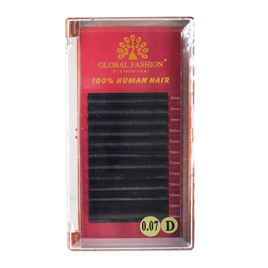 Набор ленточных ресниц Global Fashion микс D 0.07 (красные)