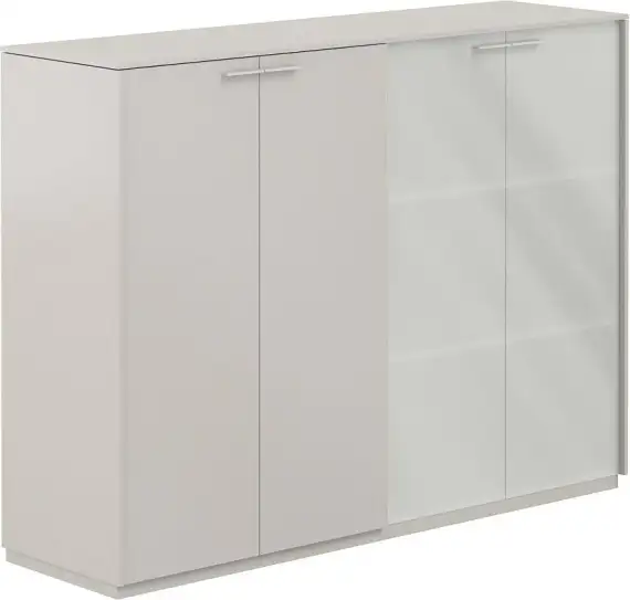 NZ-0315+NZ-0335.GS.GS.GLM / Шкаф средний + Шкаф средний со стеклом мат. GLM, обвязка GS, фасады GS / 1624х450х1200, обвязка GS, фасады GS, стекло матовое GLM