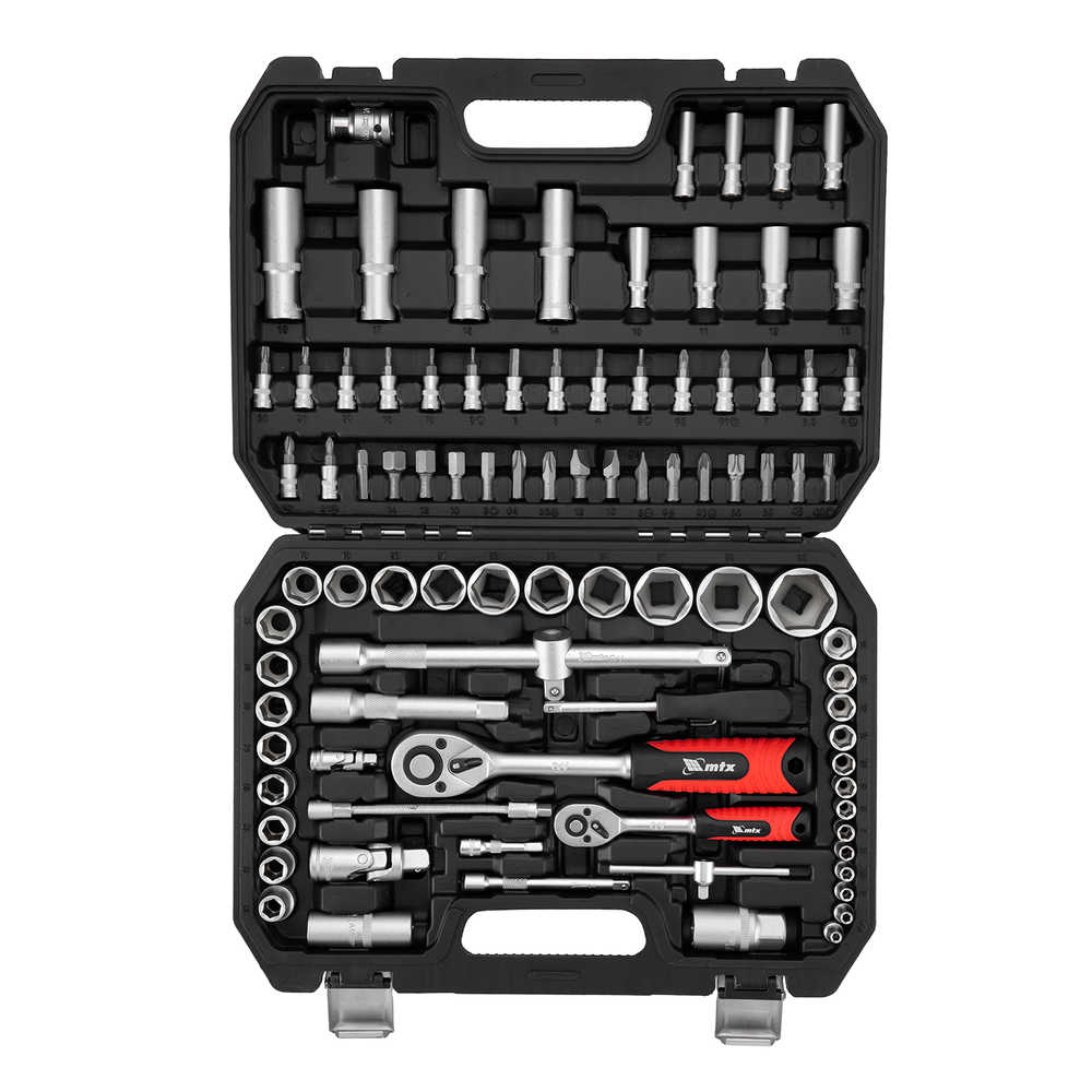 Набор инструментов, 1/2", 1/4", пластиковый кейс, 94 предмета MTX