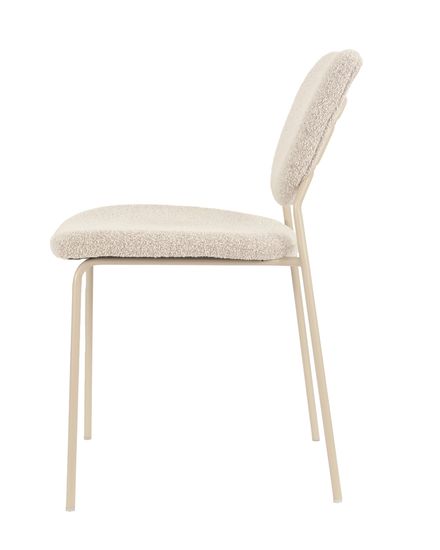 Стул обеденный Gigi серо-бежевый букле кремовые ножки