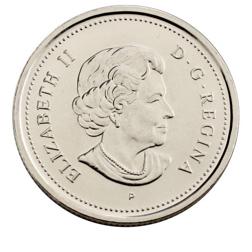 25 центов 50-летие флага Канады 2015 год UNC (Цветная)