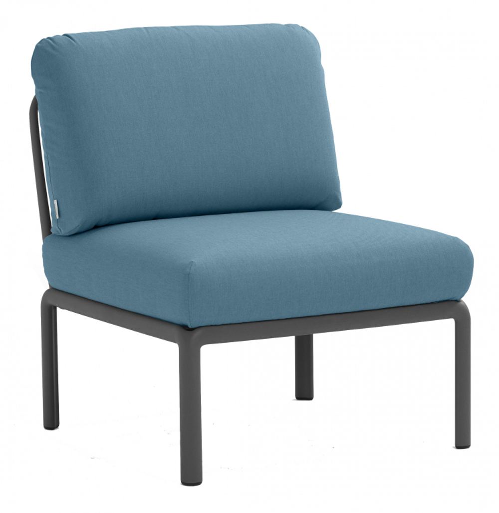 Модуль центральный пластиковый с подушками Nardi Komodo Elemento Centrale, антрацит, синий