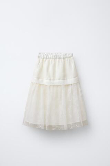 ZARA ЮБКА МИДИ, ЭКРЮ