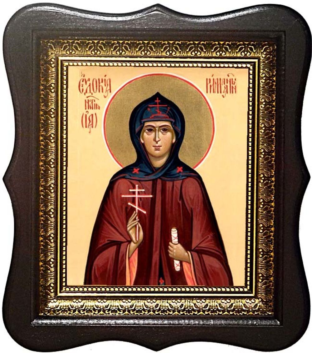 Евдокия (Ия) Римляныня, Персидская преподобномученица. Икона на холсте 15х18 см в киоте 24х27х4 см