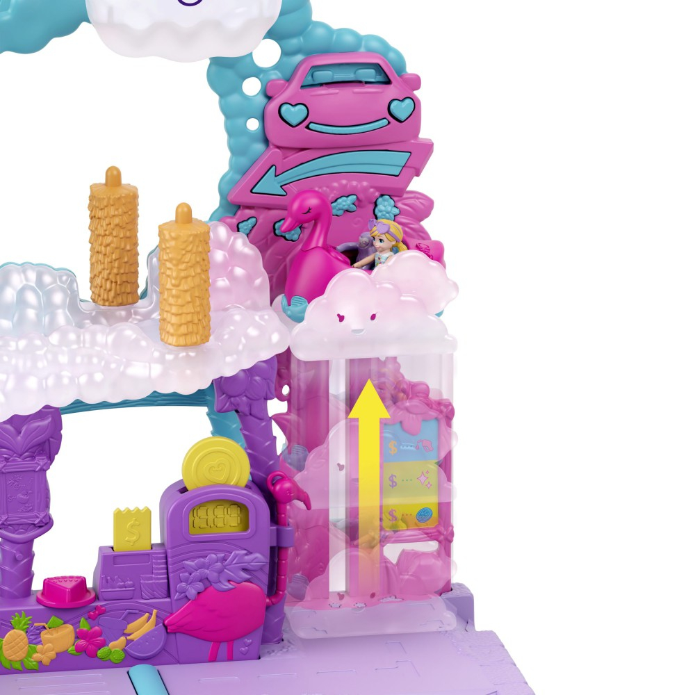Polly Pocket - Фламинго Мойка Набор с 2 куклами, 2 животными и транспортным средством HHJ05