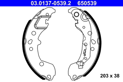 ATE - 03013705392-ATE - Brake Shoe Set