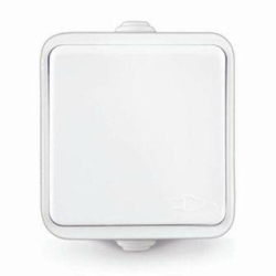 Розетка одноместная с крышкой "UNIVersal" серия "Клио", IP44, с/з, о/у, 16А, 220В, белая (еврослот)