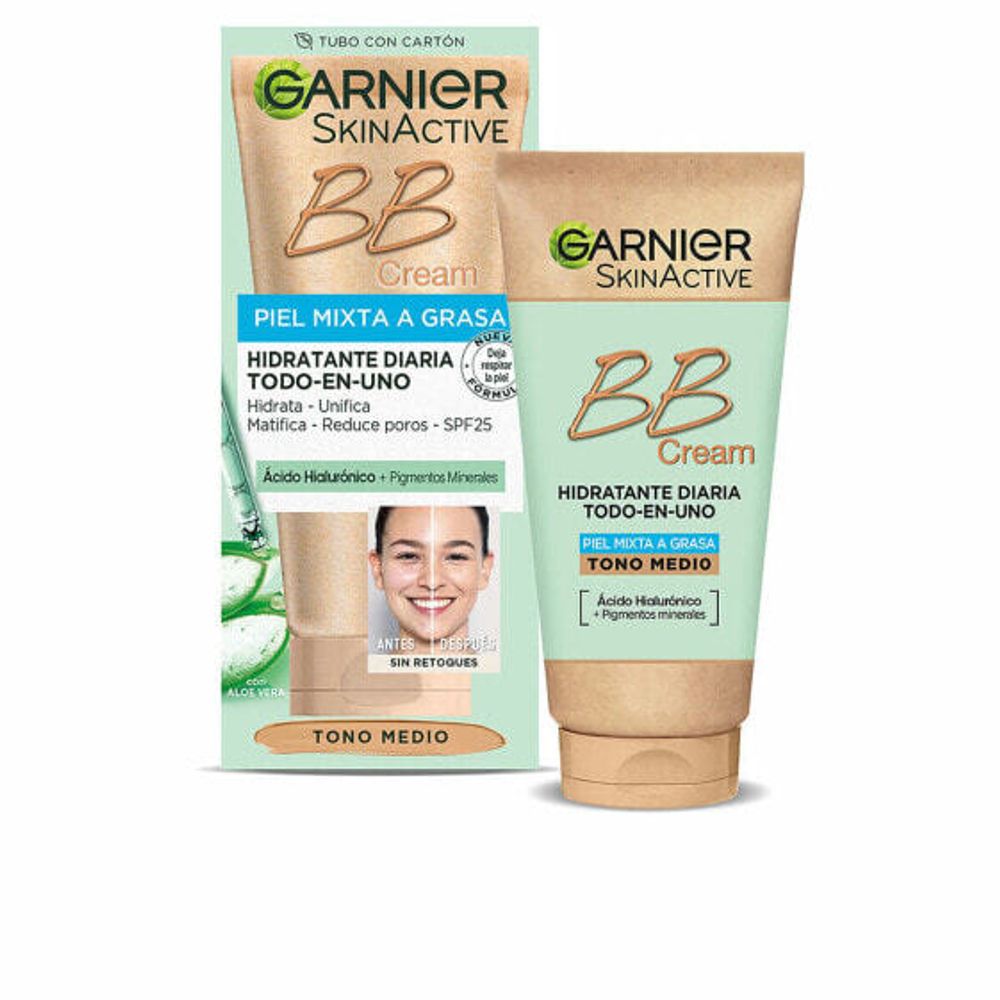 BB, CC и DD кремы Увлажняющий крем с цветом Garnier Skinactive Bb Cream Смешанная кожа Жирная кожа Medium 50 ml Spf 25