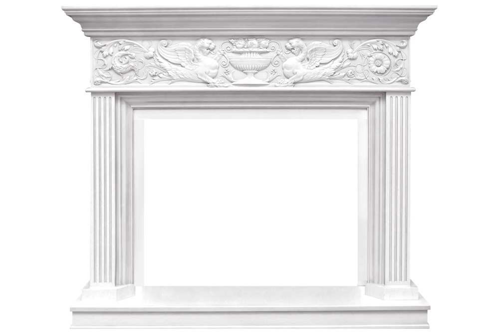 Каминокомплект Palace - Белый с серебром с очагом Symphony 30'' DF3020-EU