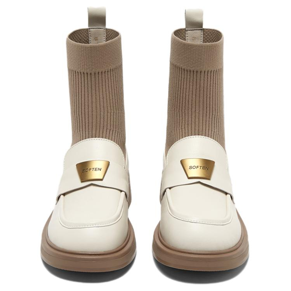 BASTO Cow Leather 16cm Stretch Boots 4CM Women"s