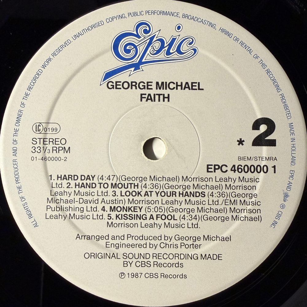 George Michael - Faith (Голландия 1987г.)