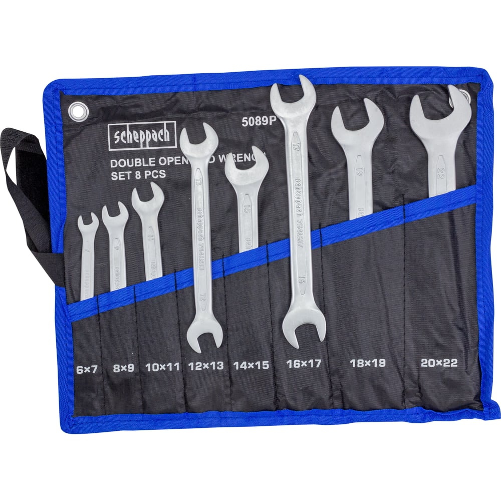 Ключи рожковые Scheppach набор 8 предметов (6х7, 8х9, 10х11, 12х13, 14х15, 16х17, 18х19, 20х22мм) Sch-5089P(63269)