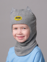 Шлем весенний/осенний вязаный (Пепельный) Бэтмен