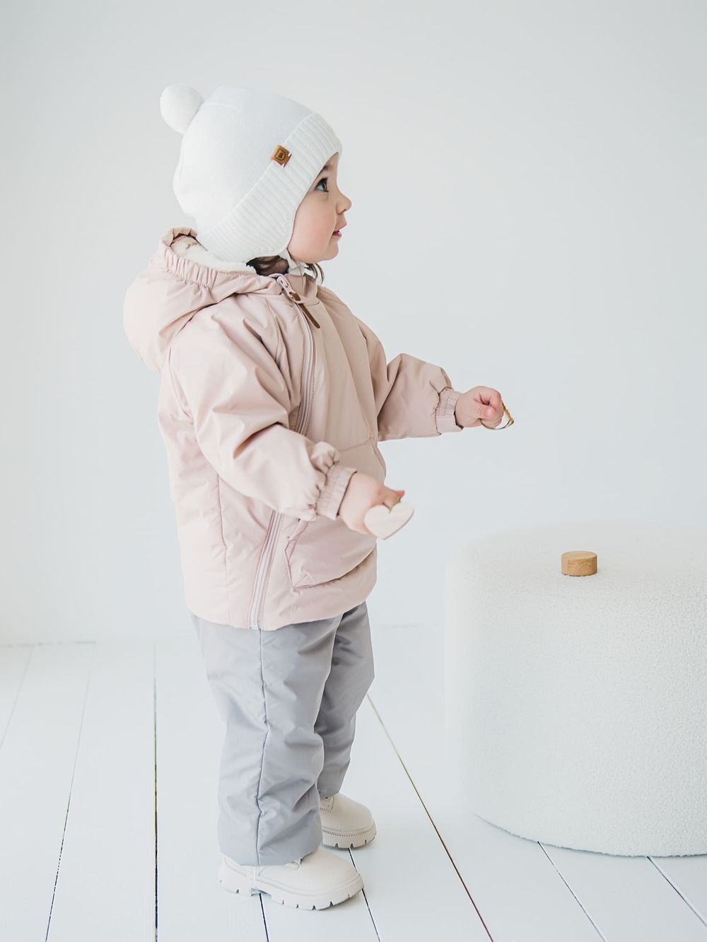 Шапка хлопковая однослойная "Молоко" на завязках 0+