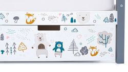 Детская кровать тахта Бельмарко Svogen графит-белый мишки